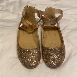 Gold Glitter Ballet Flats